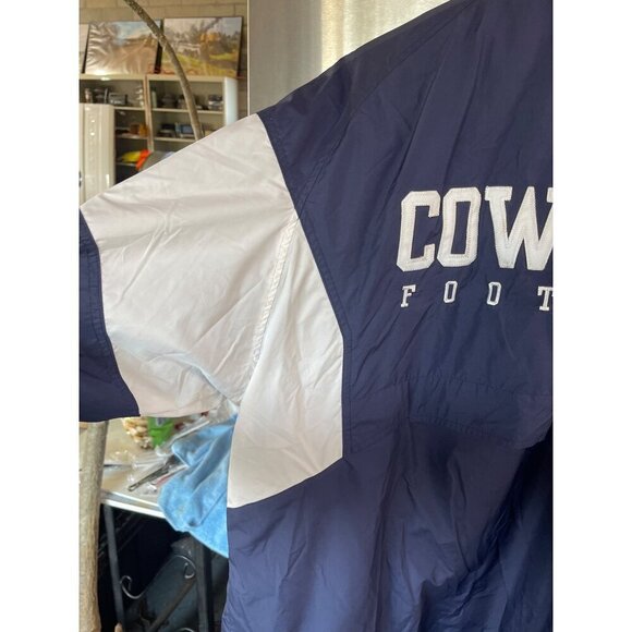 Reebok NFL Dallas Cowboys Windbreaker Jacket Navy & White Men L - Picture 11 of 16